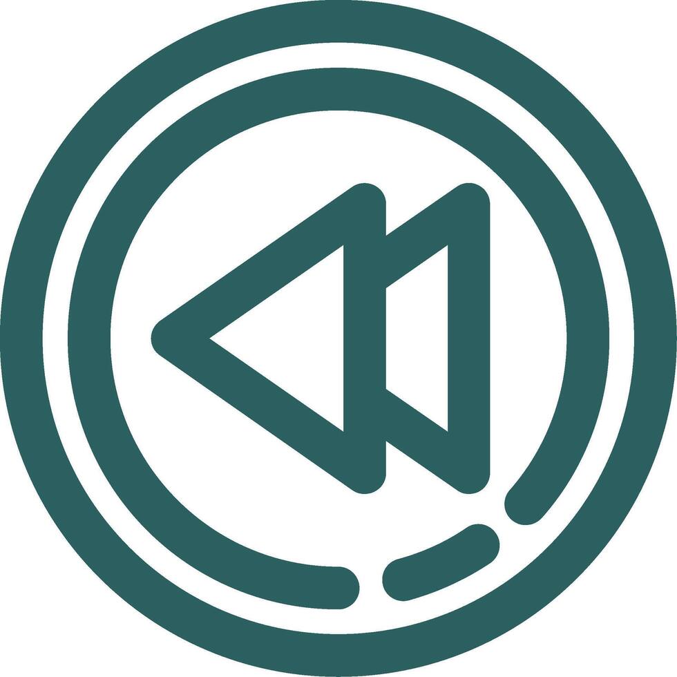 Rewind Line Gradient Green Icon vector