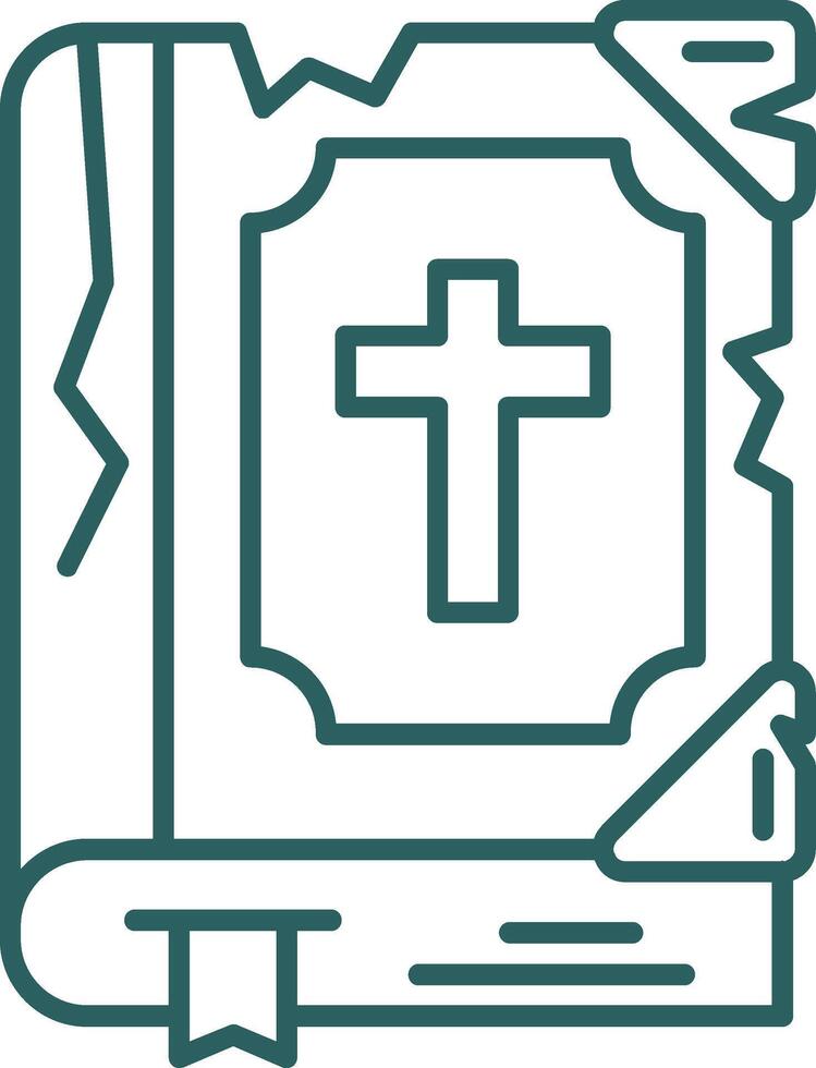 Biblia línea degradado verde icono vector