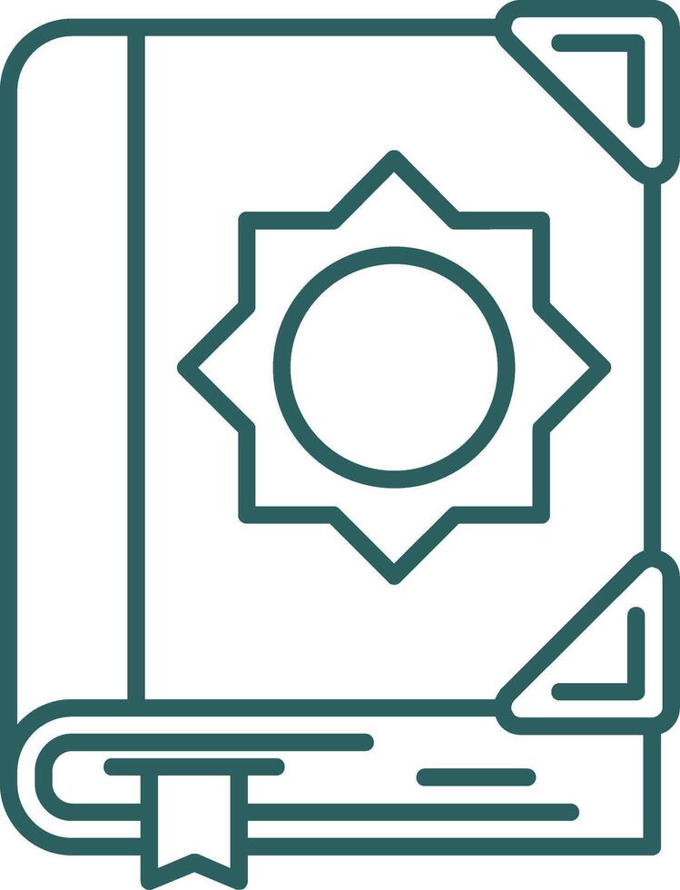 Quran Line Gradient Green Icon vector