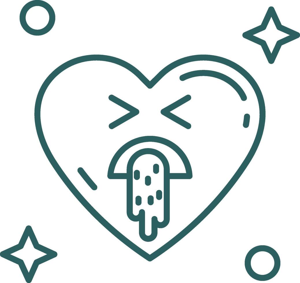 Vomit Line Gradient Green Icon vector