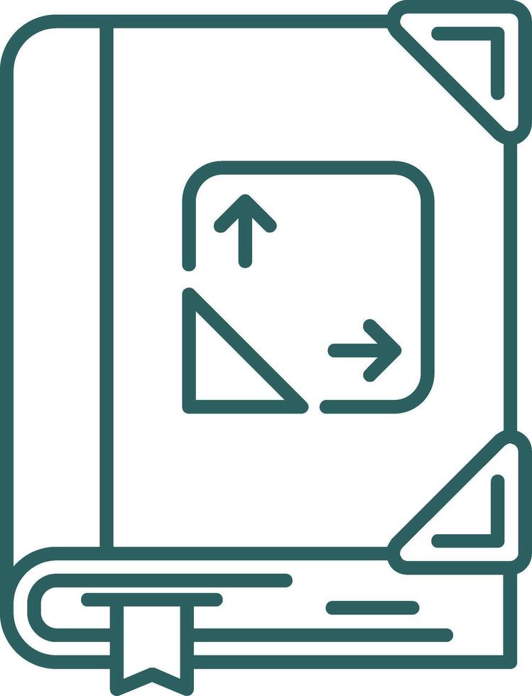 Trigonometry Line Gradient Green Icon vector