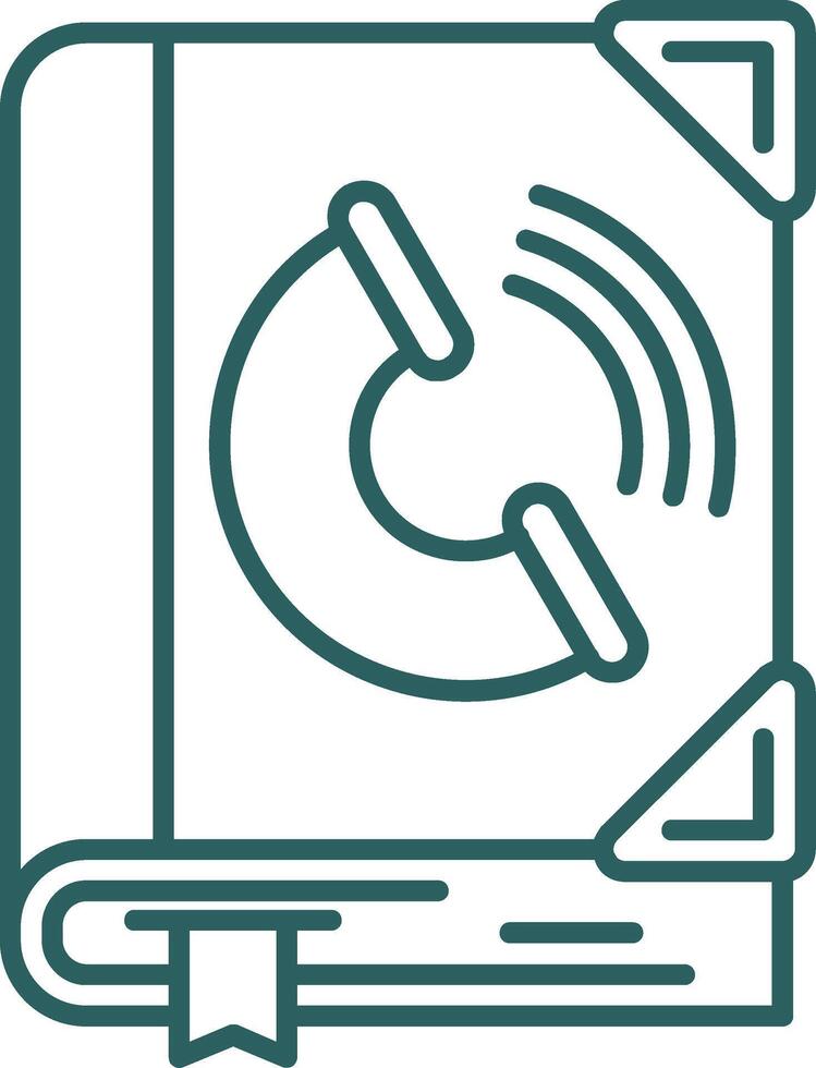 Contact Line Gradient Green Icon vector