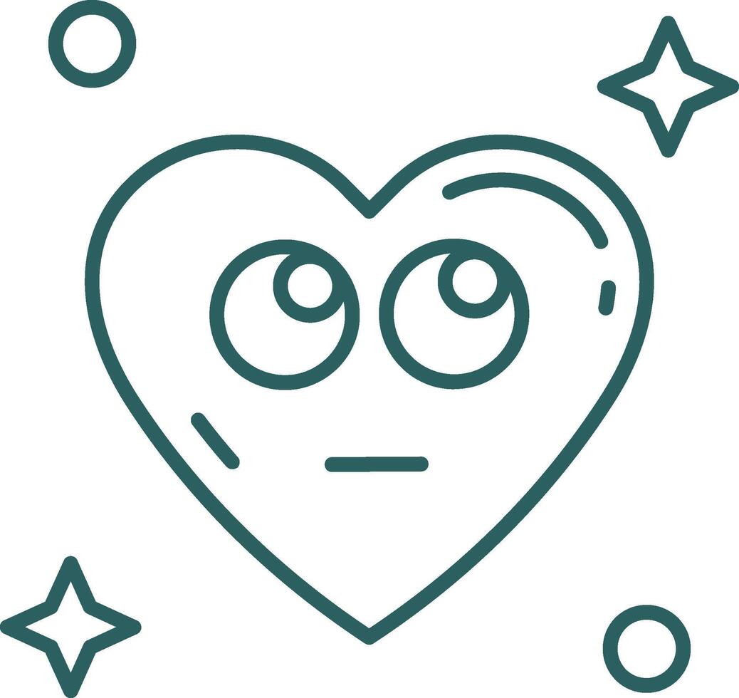 Rolling eyes Line Gradient Green Icon vector