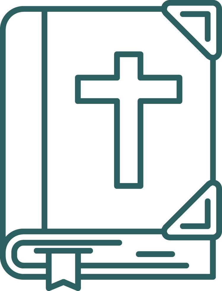 Biblia línea degradado verde icono vector