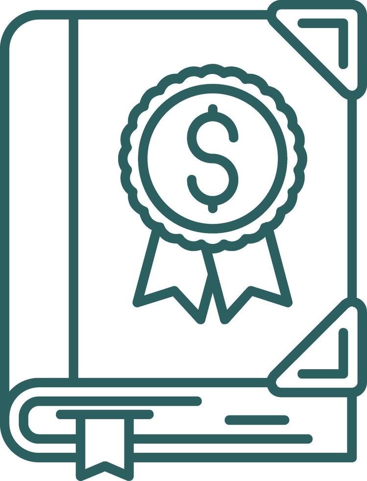 Valuable Line Gradient Green Icon vector