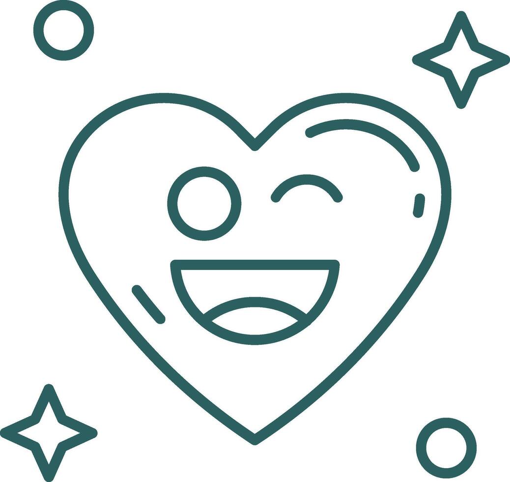 Wink Line Gradient Green Icon vector