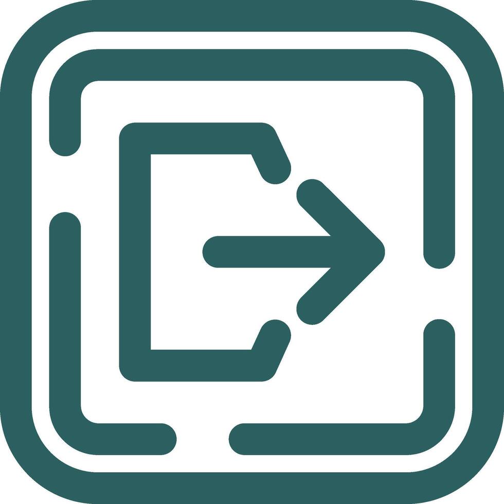 Logout Line Gradient Green Icon vector