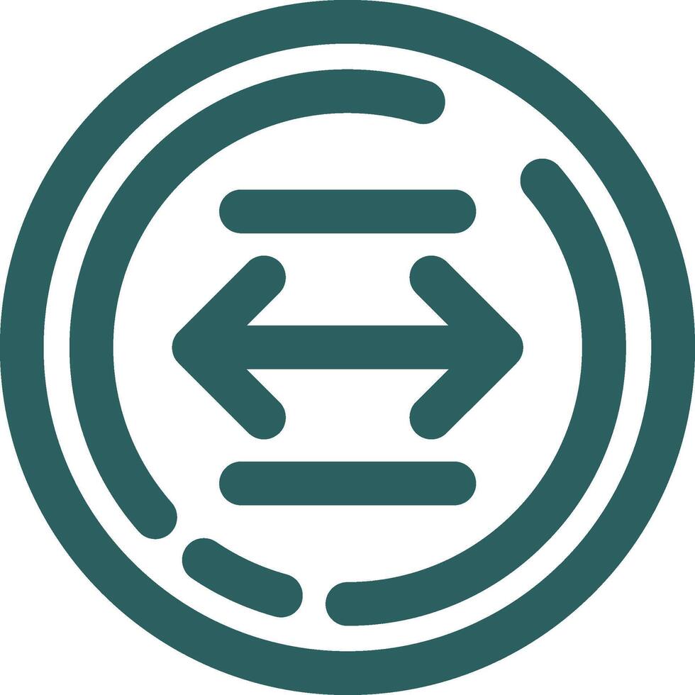 Left and right arrow Line Gradient Green Icon vector