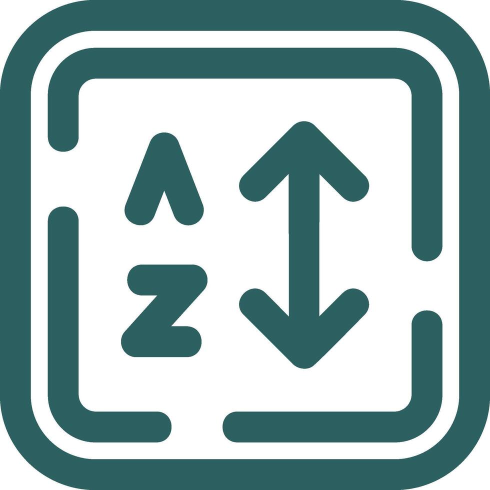 Alphabetical order Line Gradient Green Icon vector