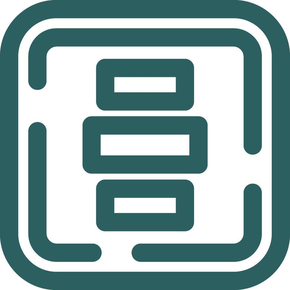 Horizontal Alignment Line Gradient Green Icon vector