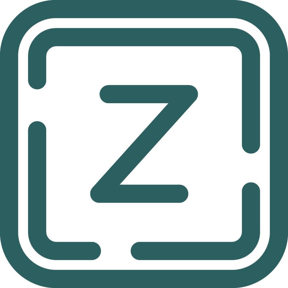 Letter z Line Gradient Green Icon vector