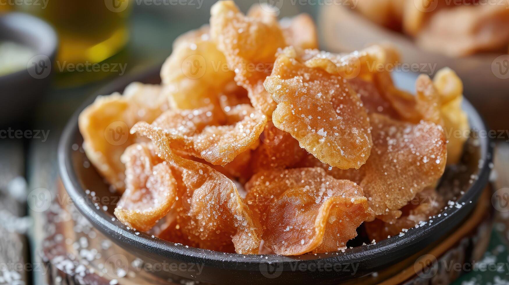 AI generated pork rinds, pururuca fried pork skin, pork panceta brazilian food photo