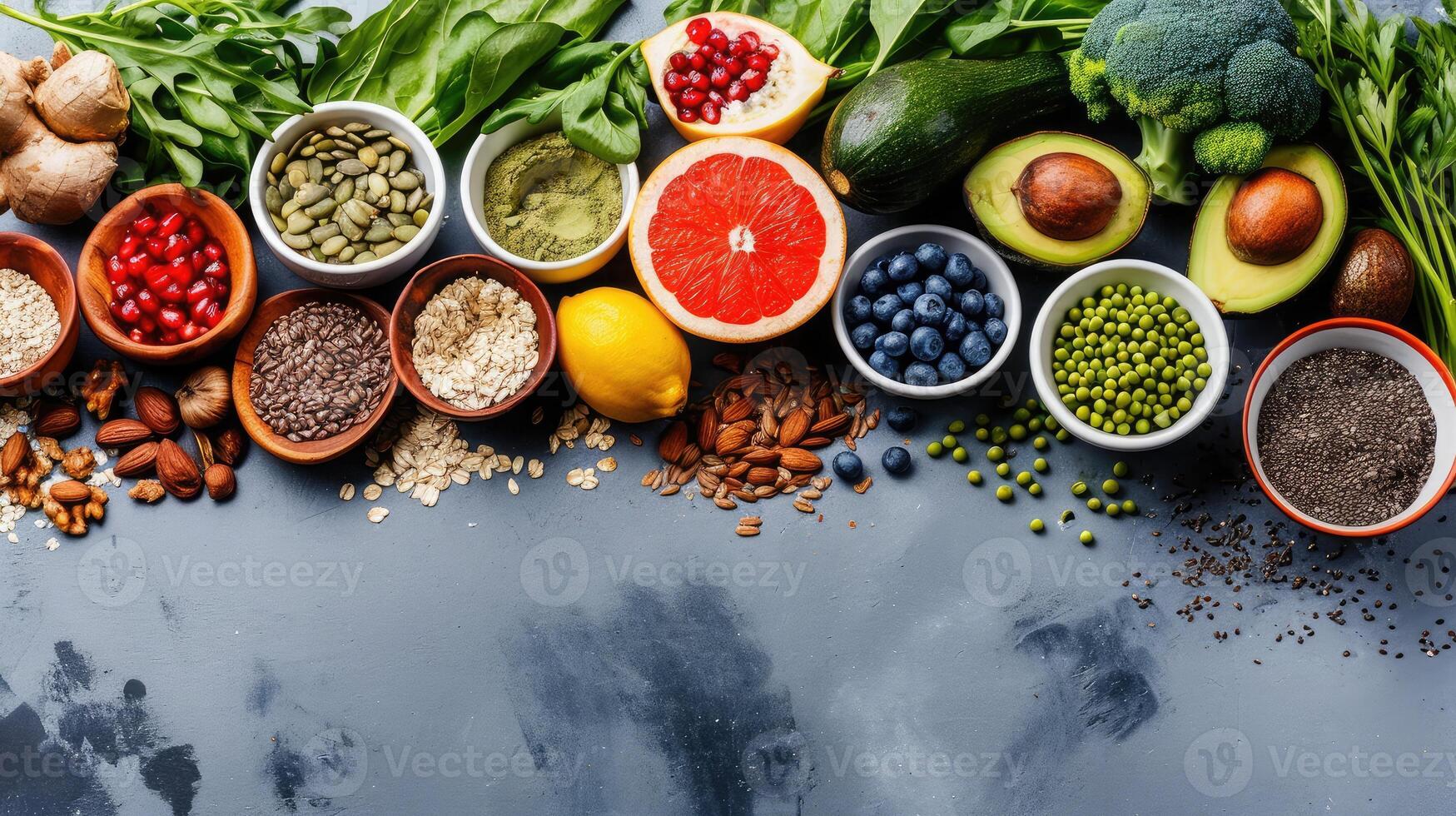 AI generated Healthy food clean eating selection photo