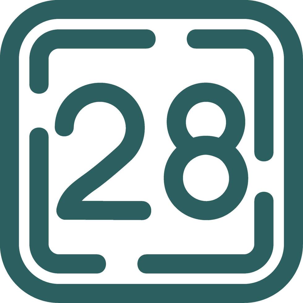 Twenty Eight Line Gradient Green Icon vector