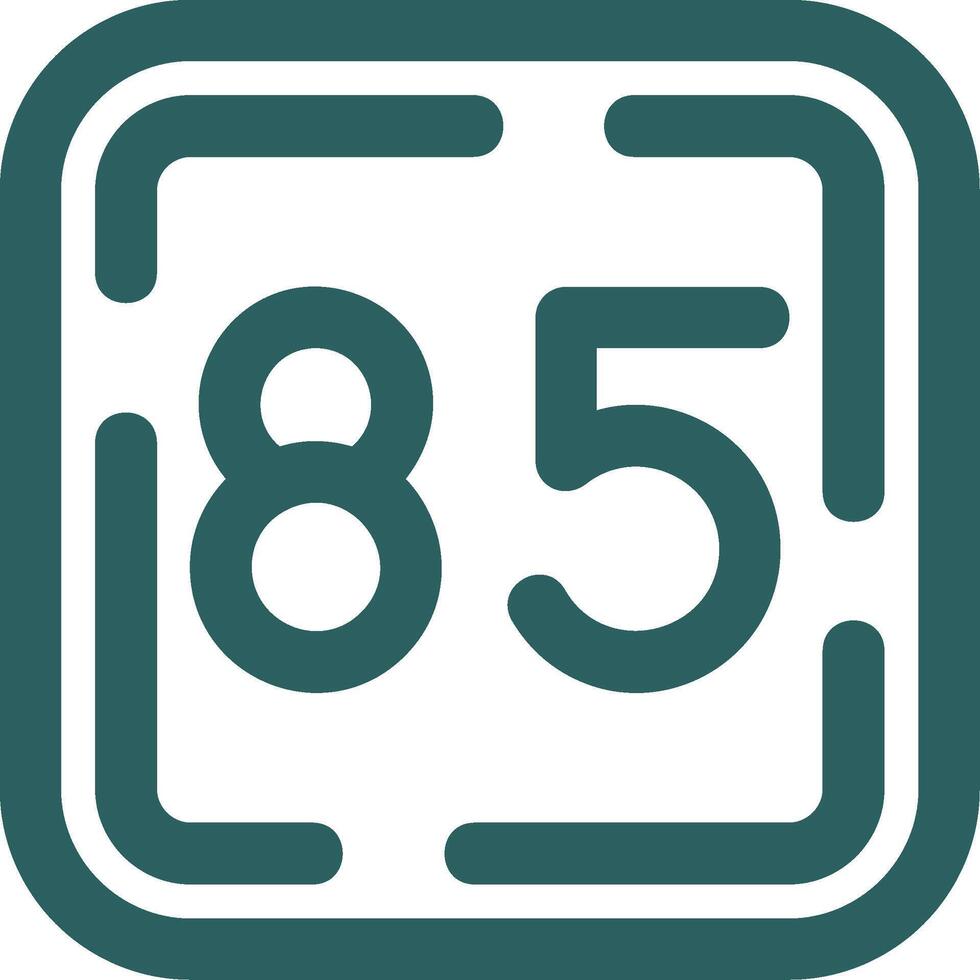 Eighty Five Line Gradient Green Icon vector