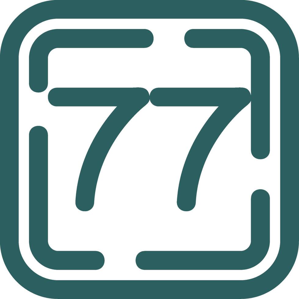 Seventy Seven Line Gradient Green Icon vector