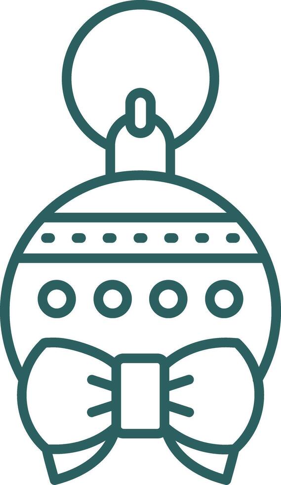 Bauble Line Gradient Green Icon vector