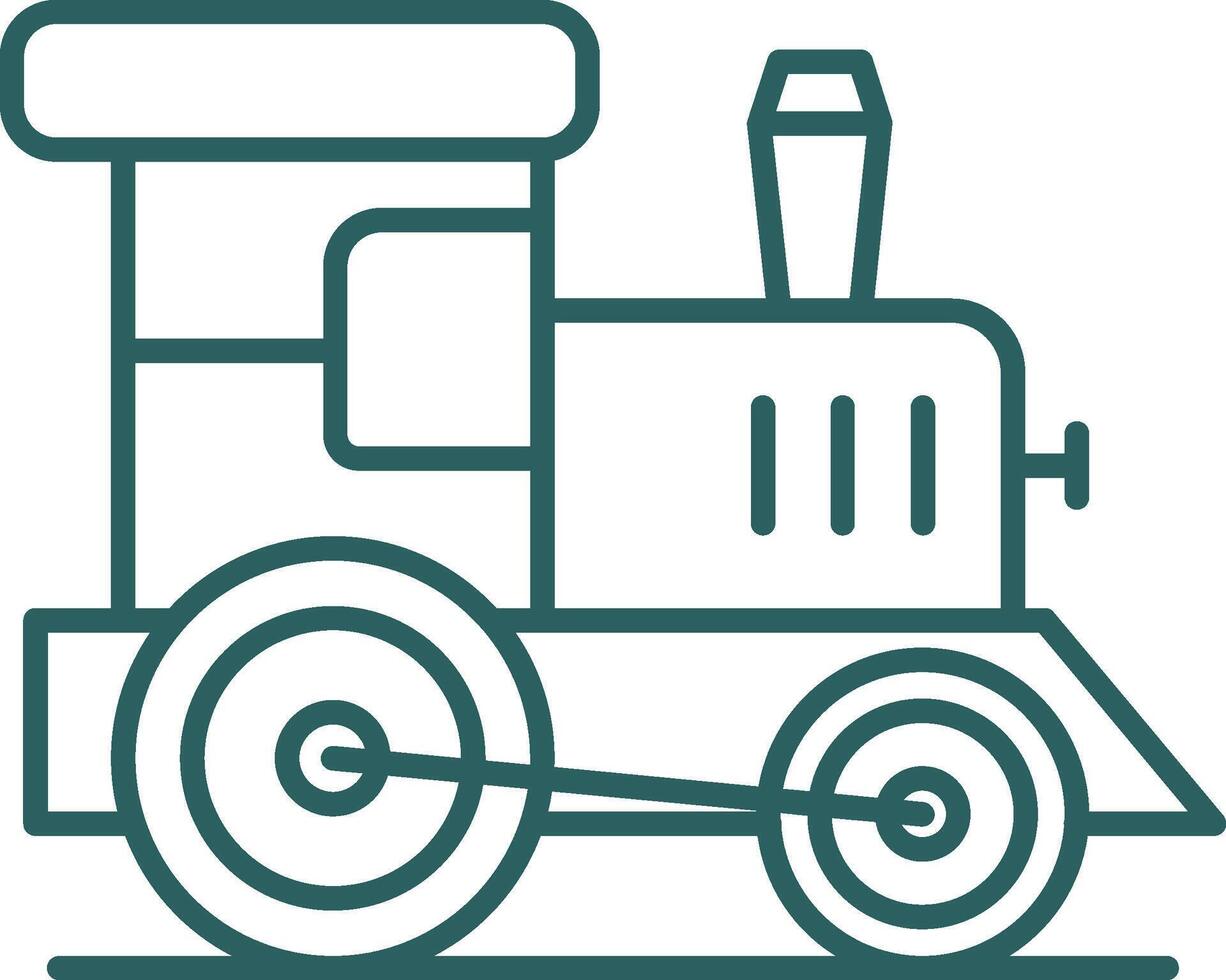 Toy train Line Gradient Green Icon vector