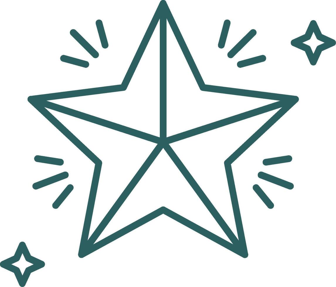 Star Line Gradient Green Icon vector