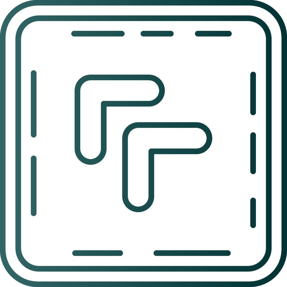 Chevron Line Gradient Green Icon vector