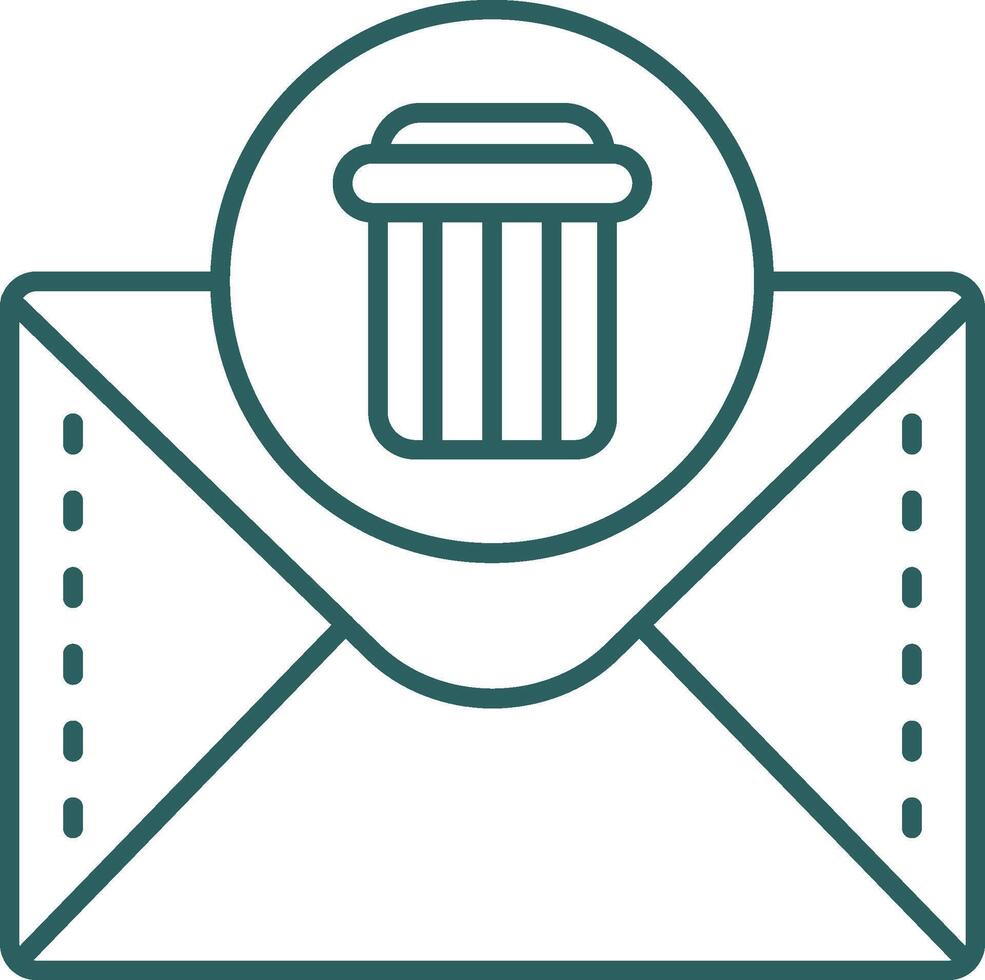 Dustbin Line Gradient Green Icon vector