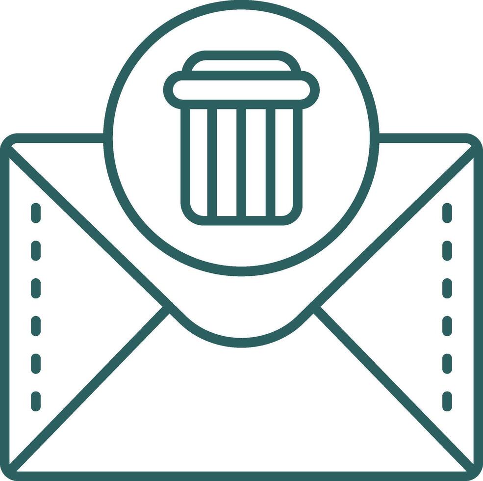 Dustbin Line Gradient Green Icon vector