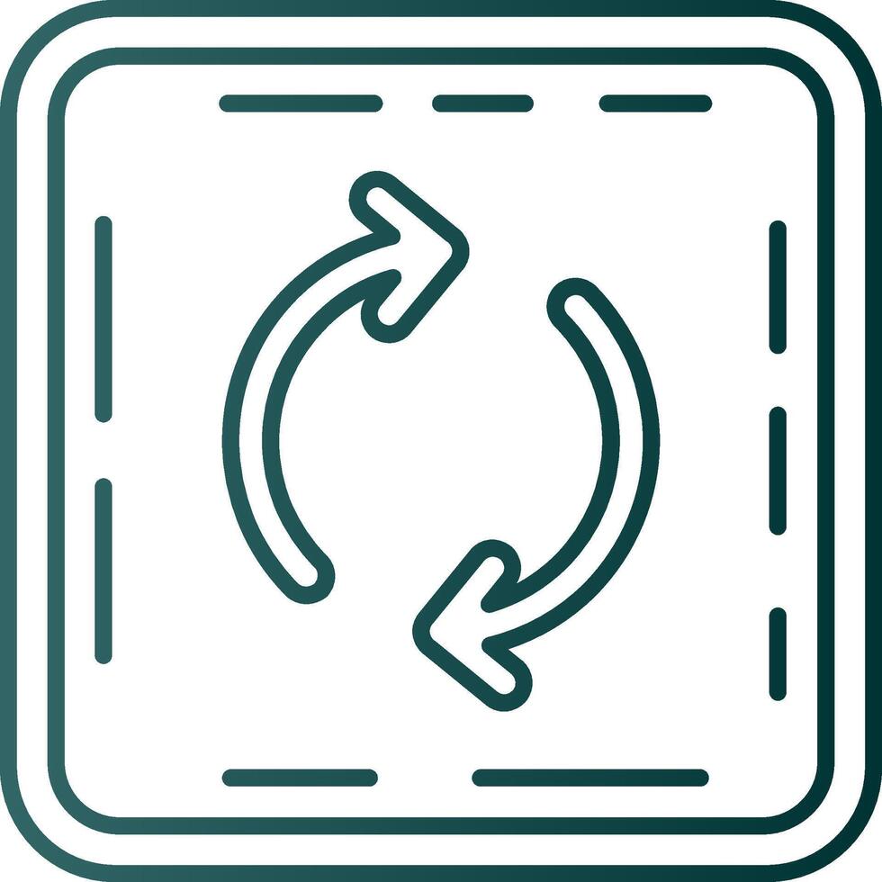 Loop Line Gradient Green Icon vector