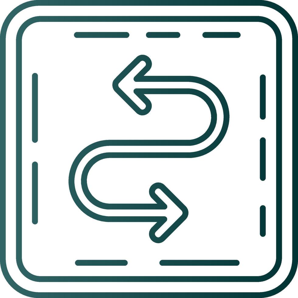 Zigzag Line Gradient Green Icon vector