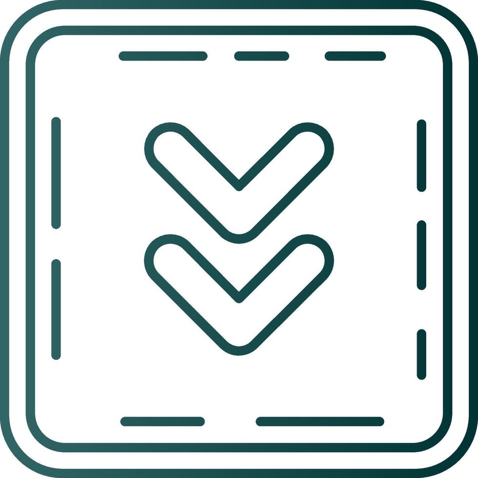 Chevron Line Gradient Green Icon vector