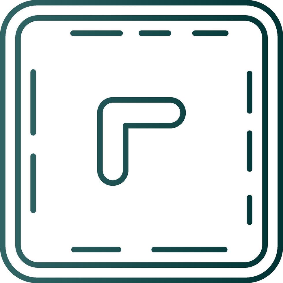 Chevron Line Gradient Green Icon vector