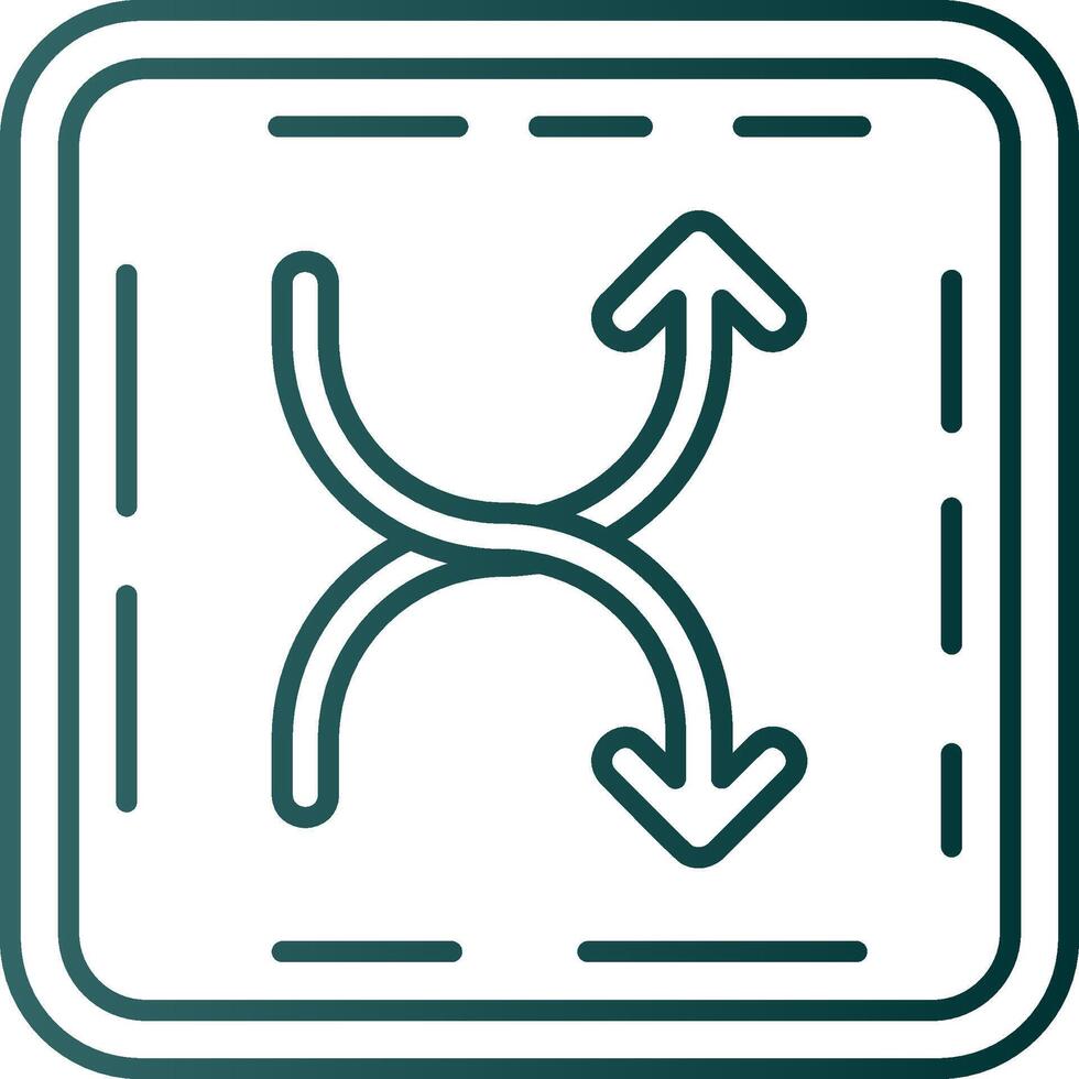 Shuffle Line Gradient Green Icon vector