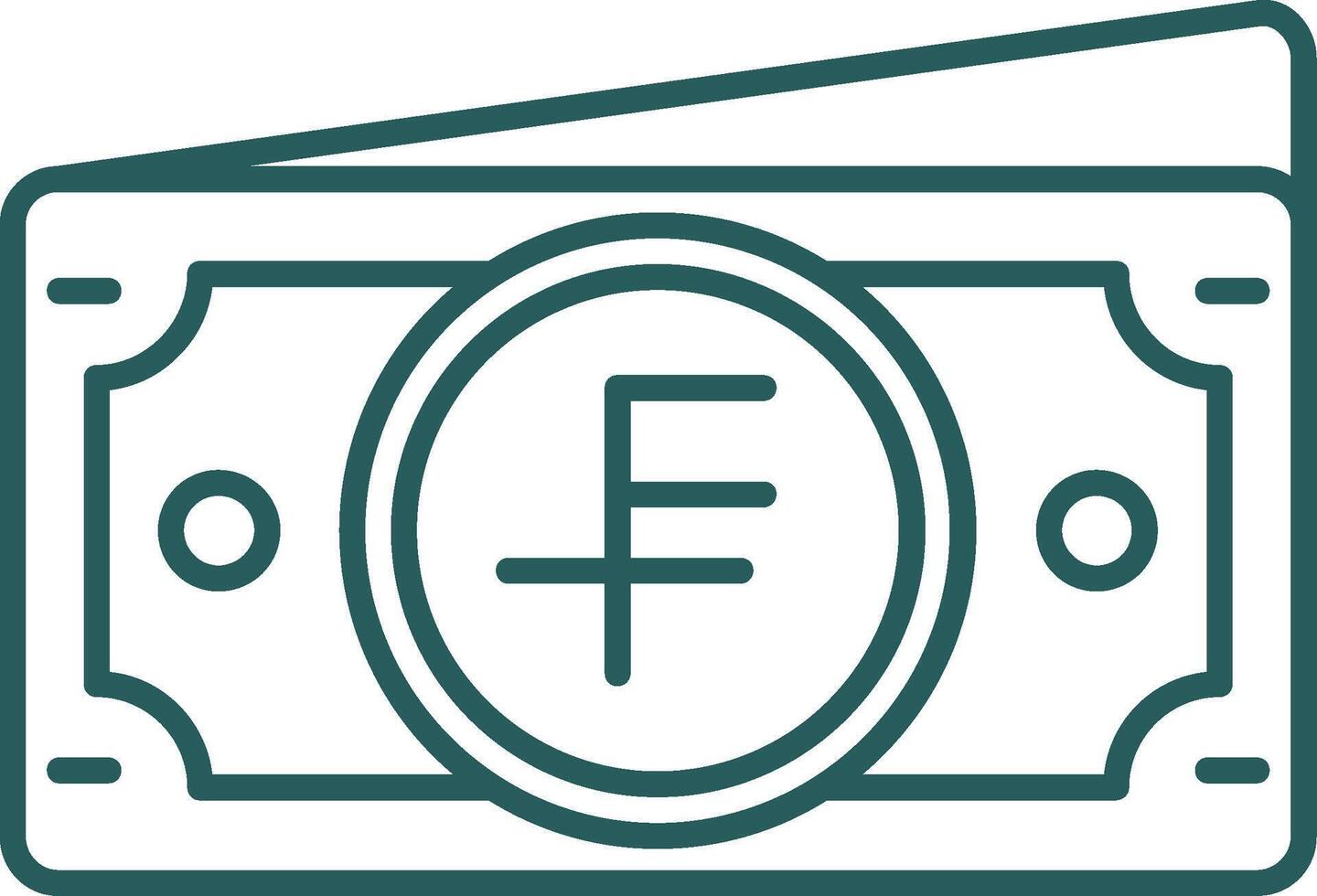 Swiss franc Line Gradient Green Icon vector