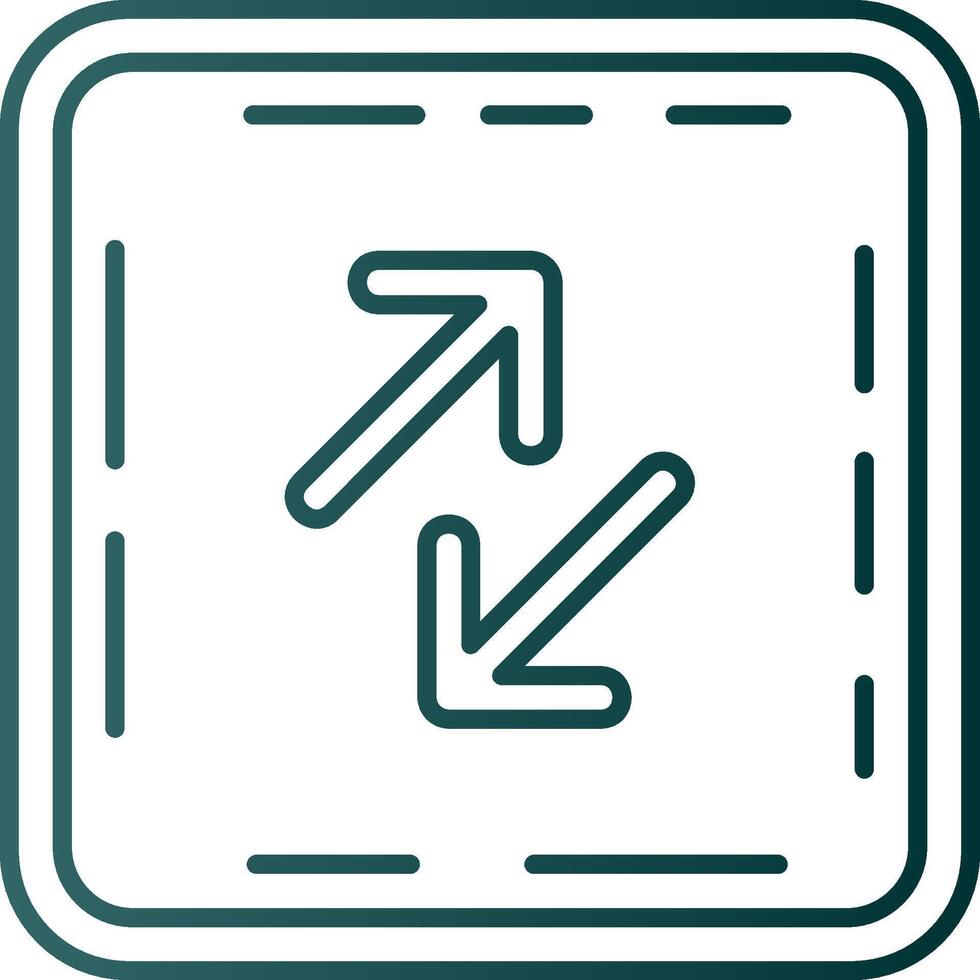 Swap Line Gradient Green Icon vector
