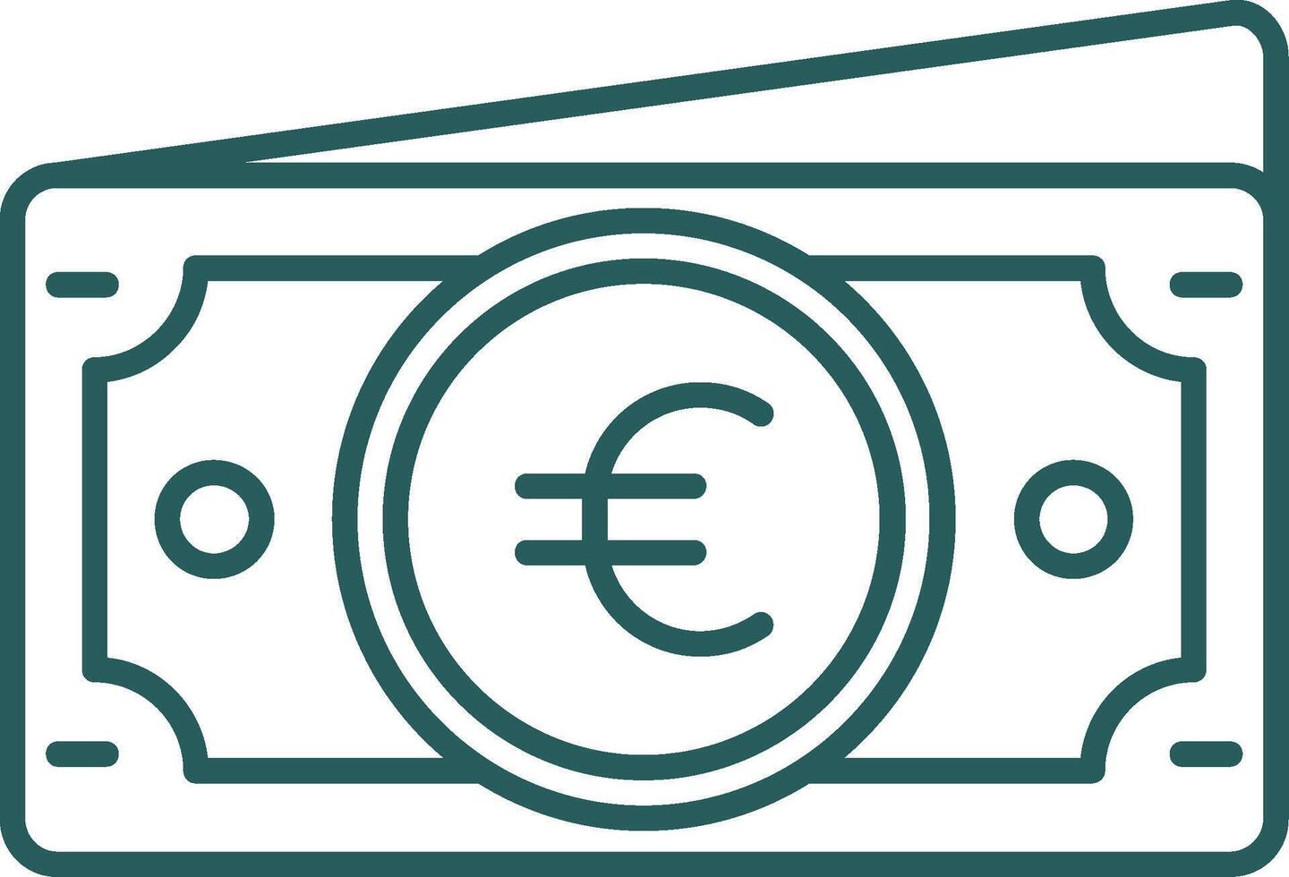 Euro Line Gradient Green Icon vector