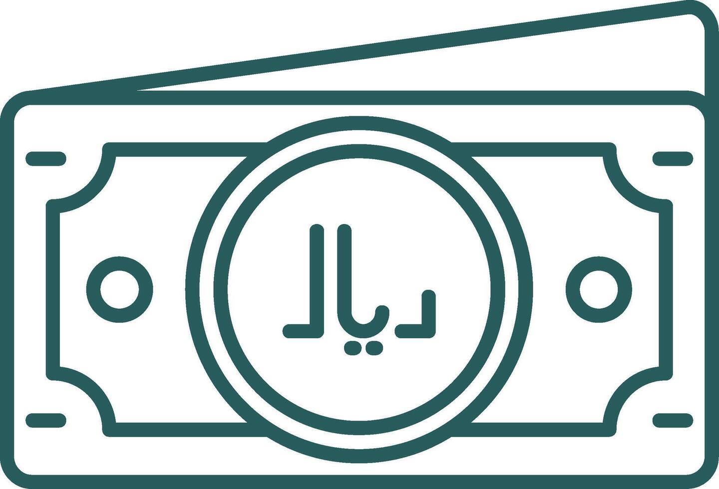 Riyal Line Gradient Green Icon vector