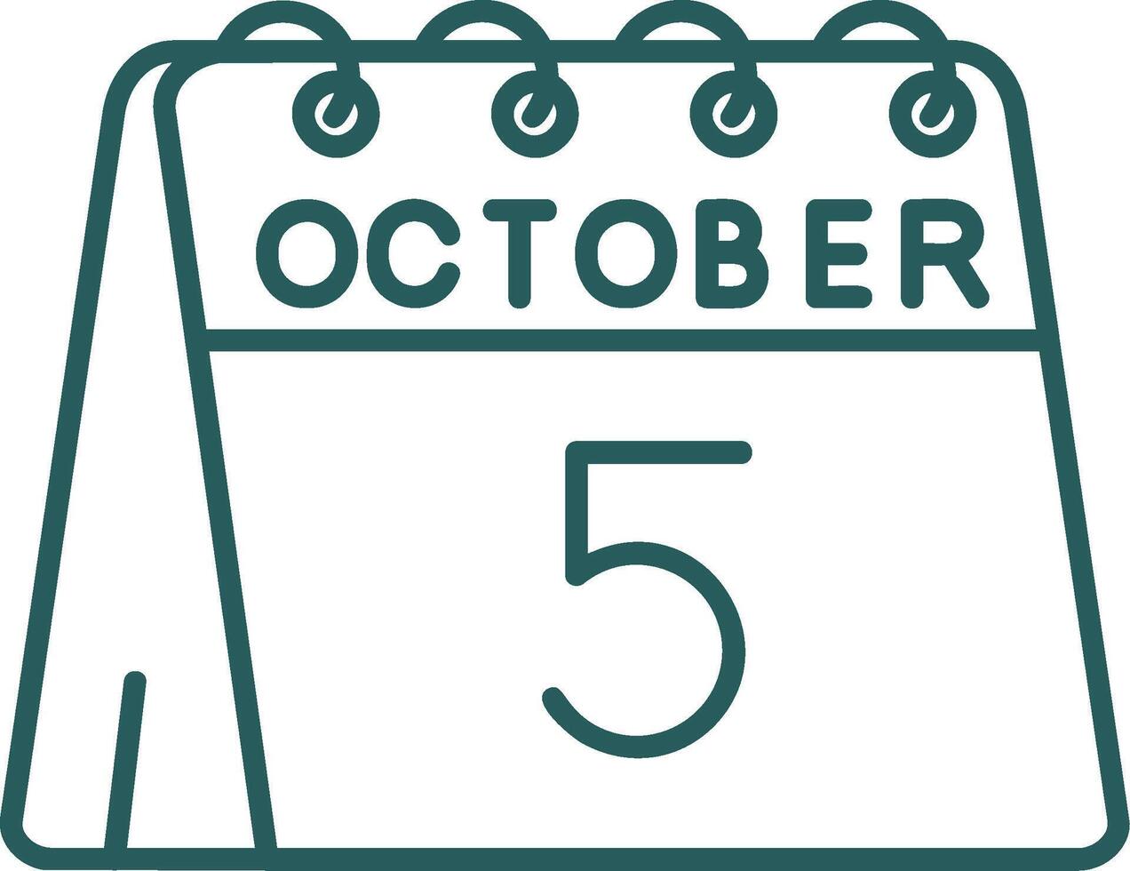 5th of October Line Gradient Green Icon vector