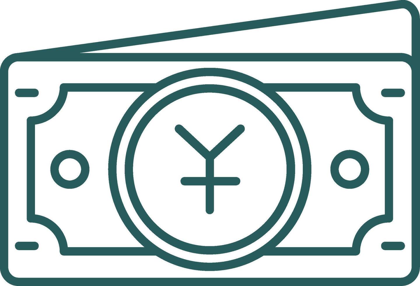 Yuan Line Gradient Green Icon vector