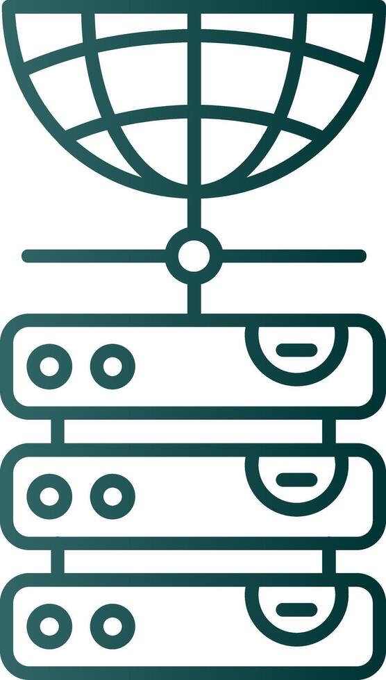 Database Line Gradient Green Icon vector