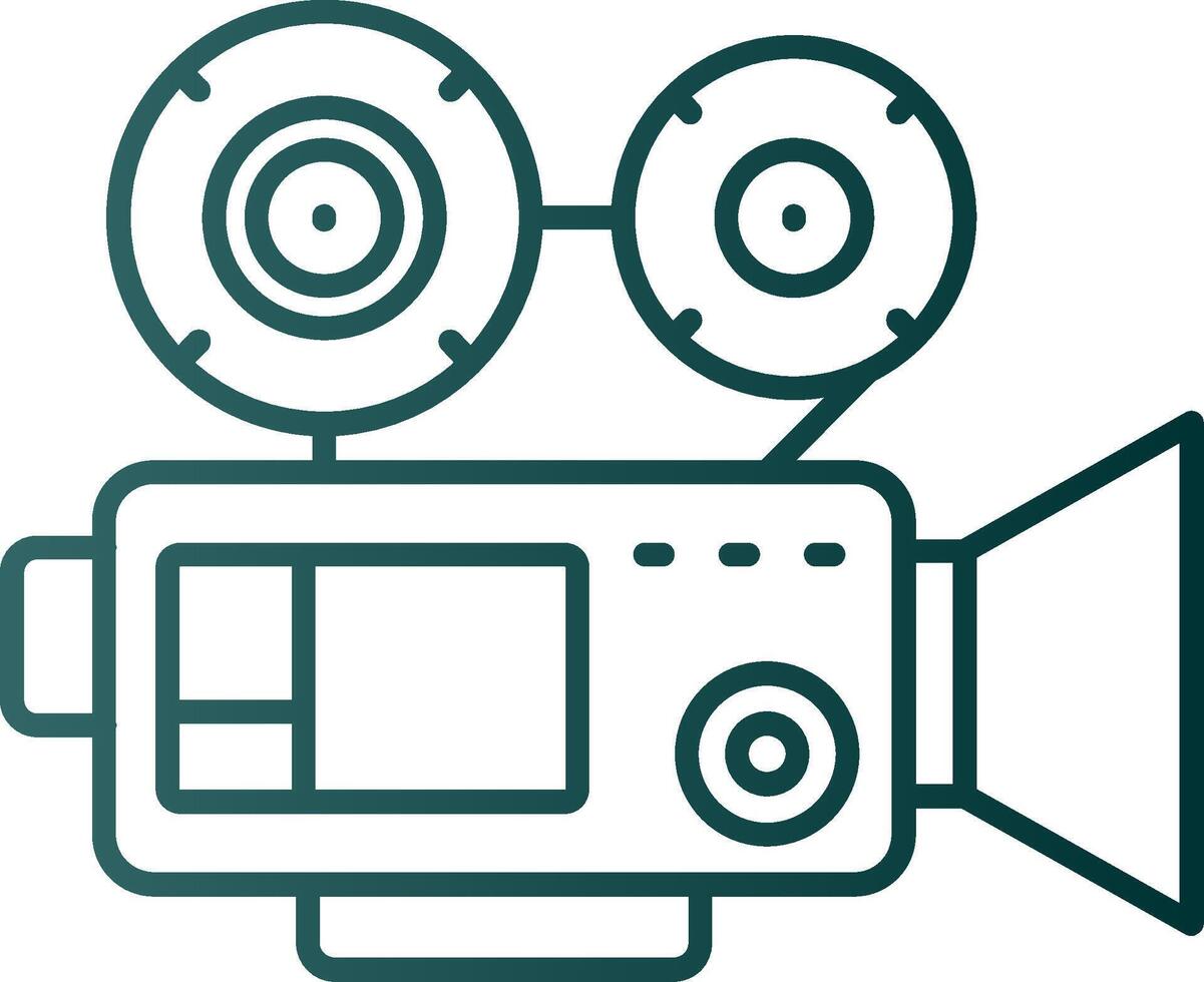 Video camera Line Gradient Green Icon vector