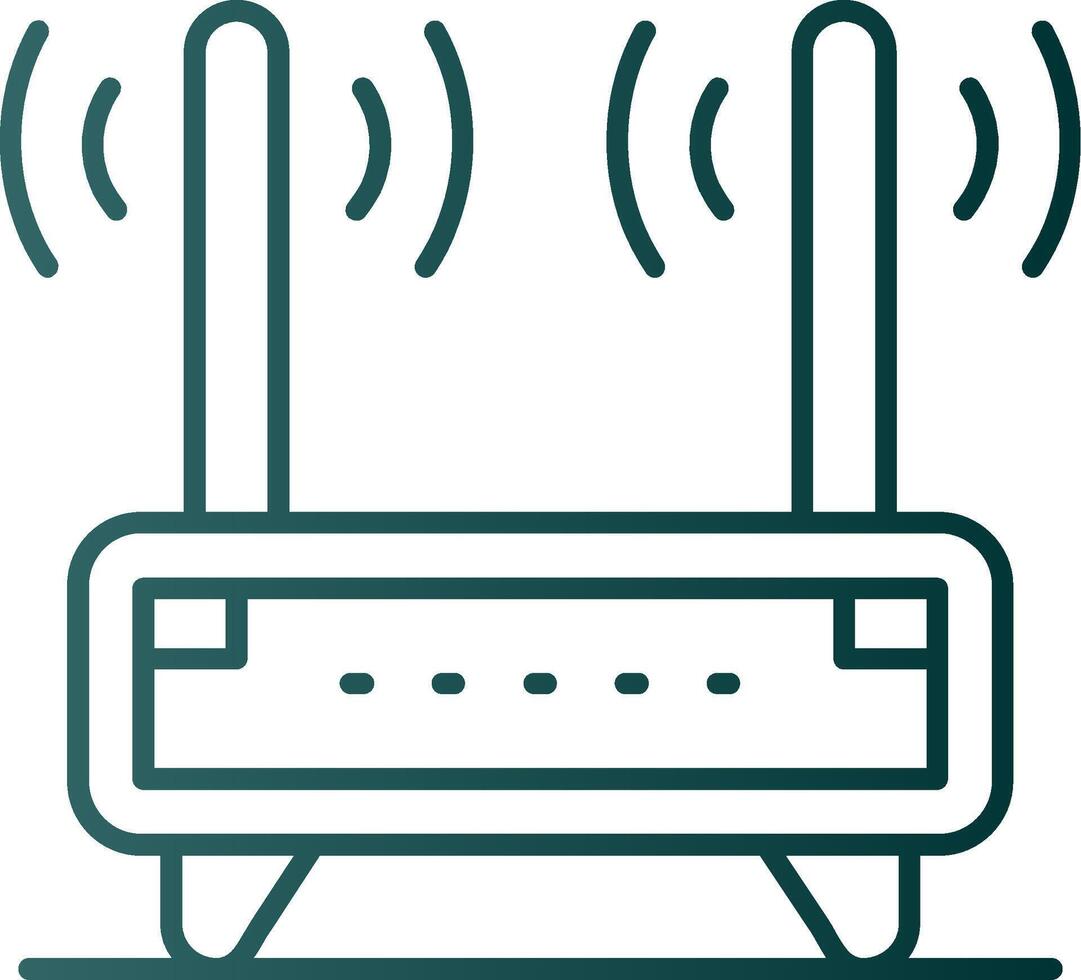 Router Line Gradient Green Icon vector