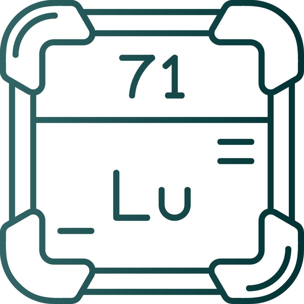 Lutetium Line Gradient Green Icon vector
