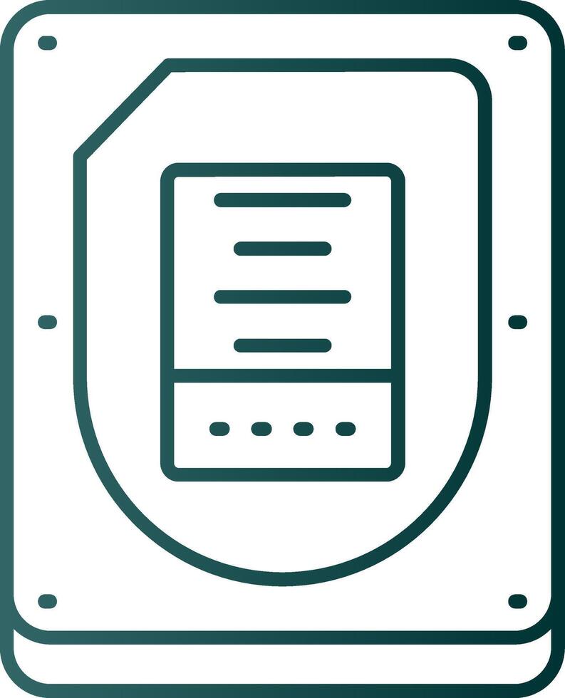 Disk Line Gradient Green Icon vector