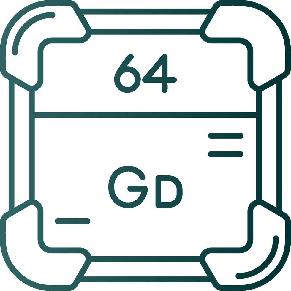 Gadolinium Line Gradient Green Icon vector