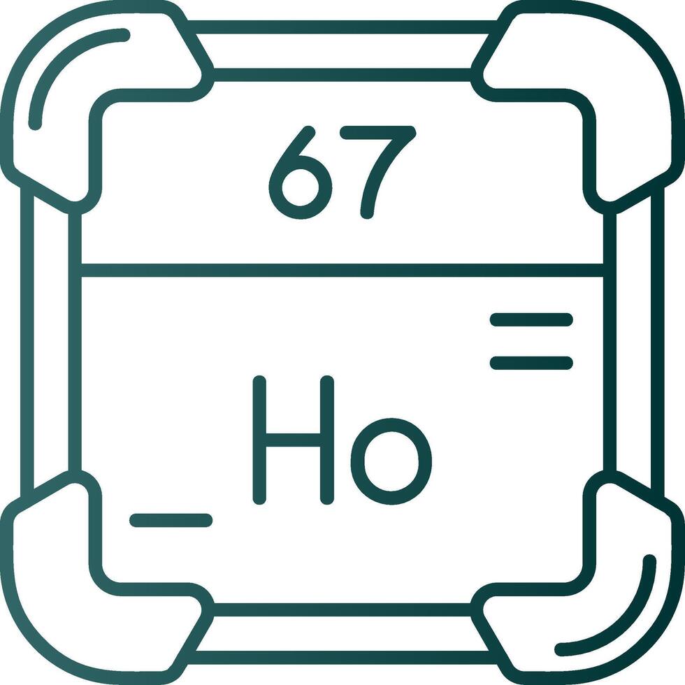 Holmium Line Gradient Green Icon vector