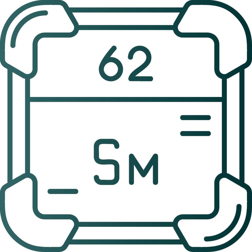 Samarium Line Gradient Green Icon vector