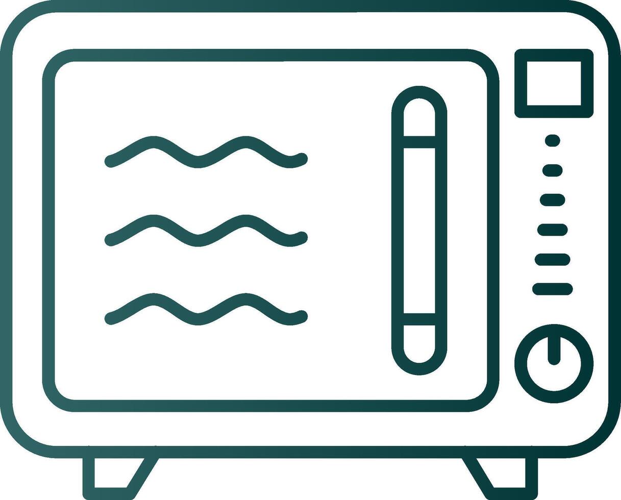 Oven Line Gradient Green Icon vector