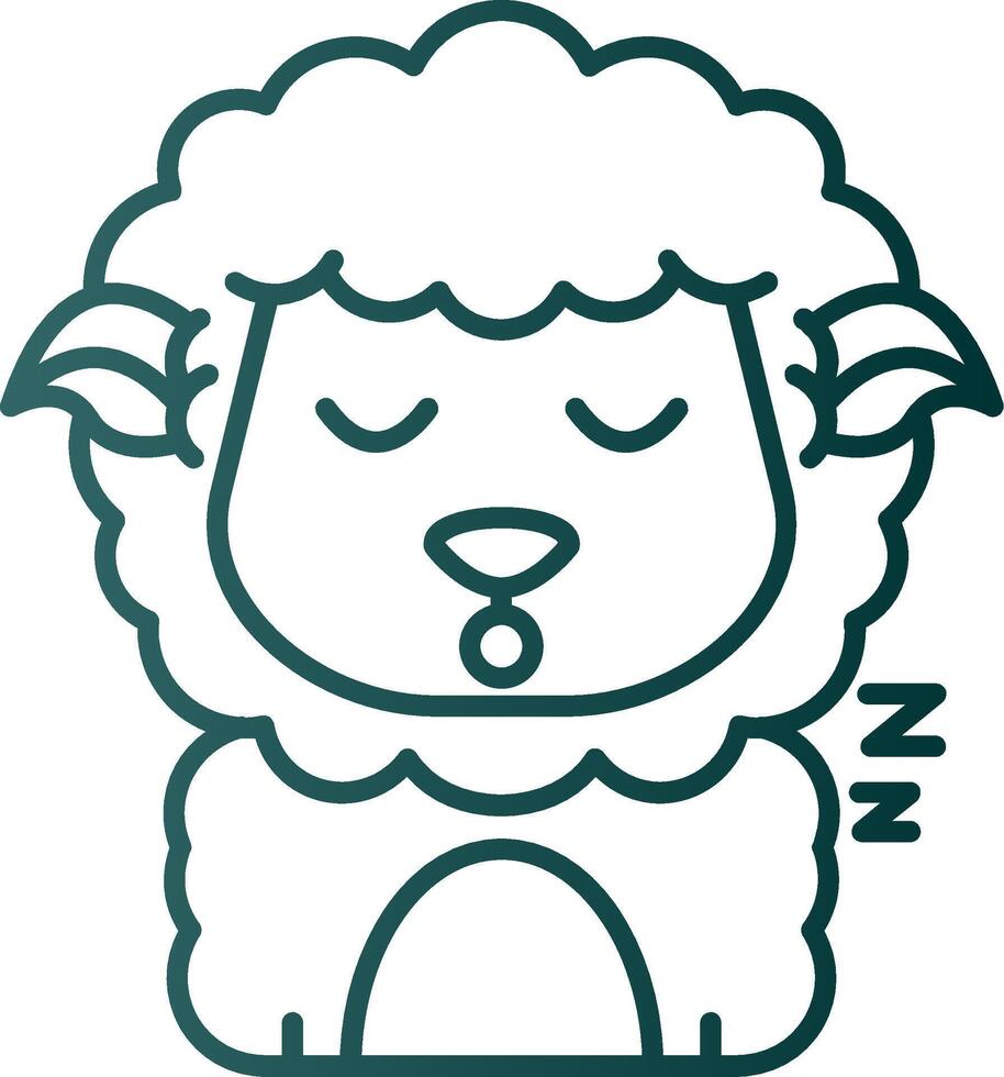 Sleep Line Gradient Green Icon vector