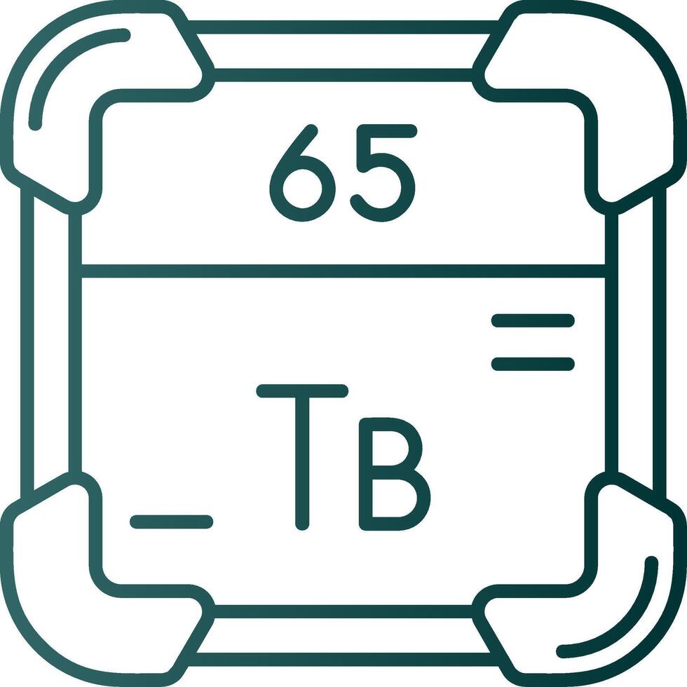 Terbium Line Gradient Green Icon vector
