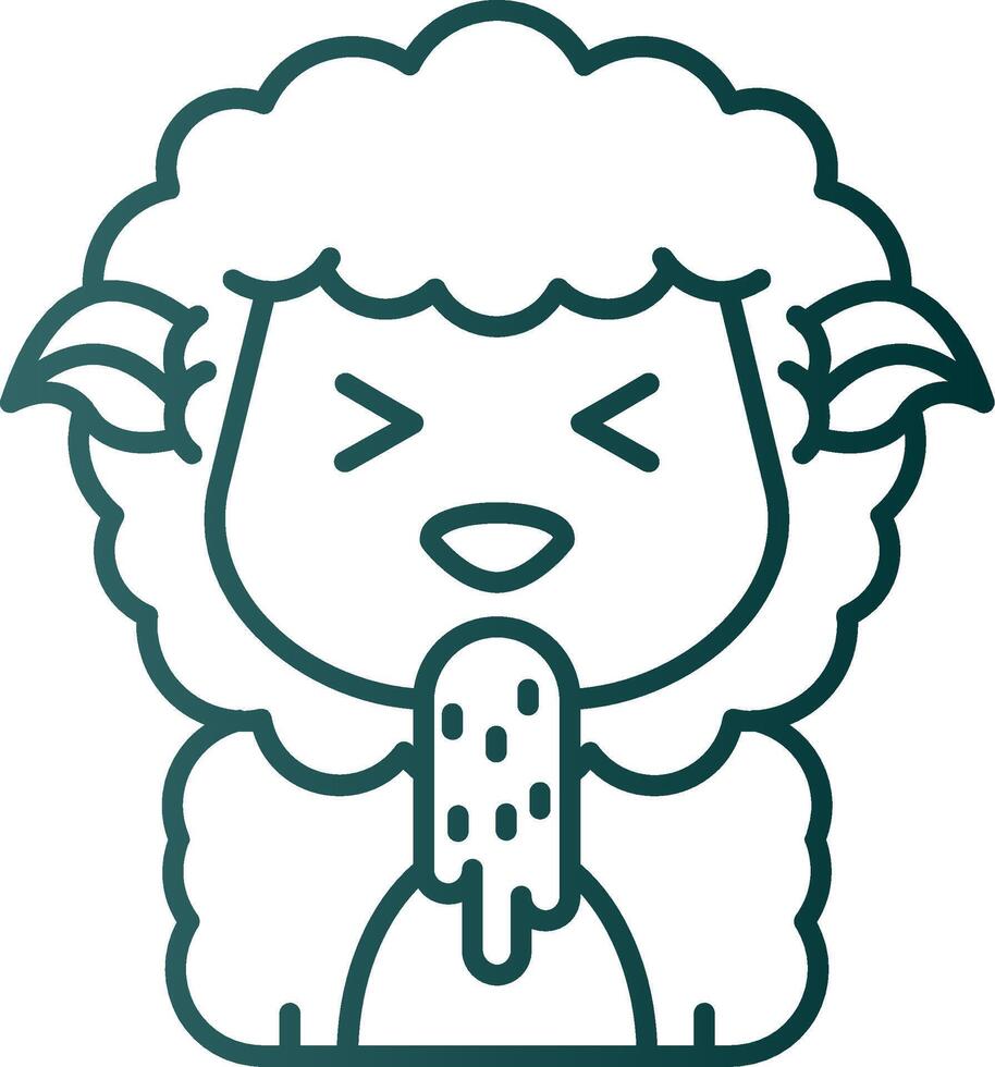 Vomit Line Gradient Green Icon vector