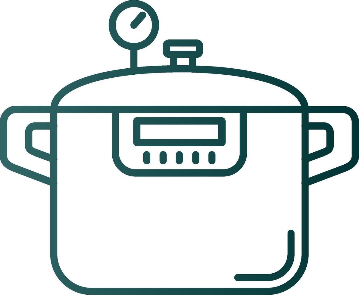 Pressure cooker Line Gradient Green Icon vector